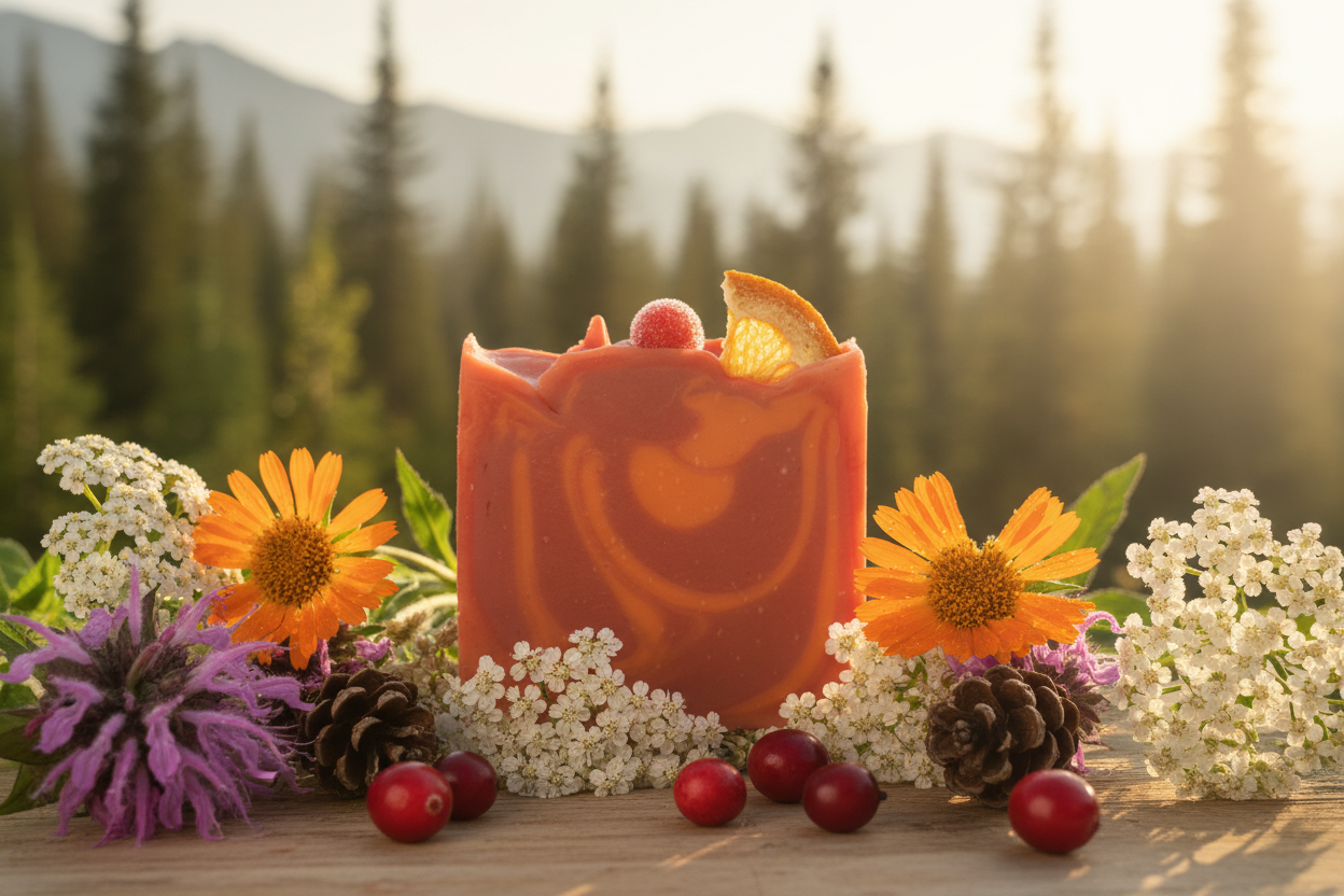 Cranberry Orange Soap with Mountain Wildflowers