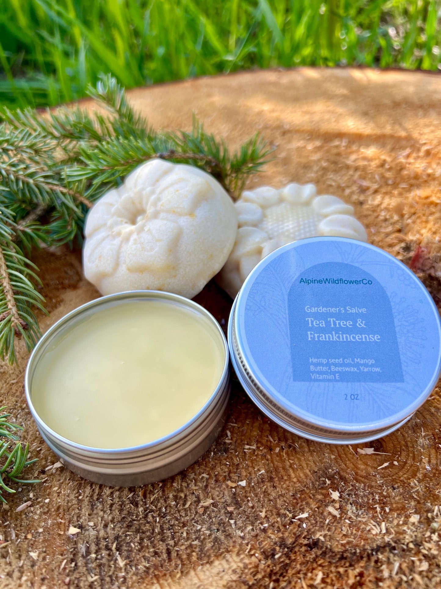 Gardener's Hand Salve | Tea Tree & Frankincense, Mango Butter, Vitamin E, Eco-Friendly Tin