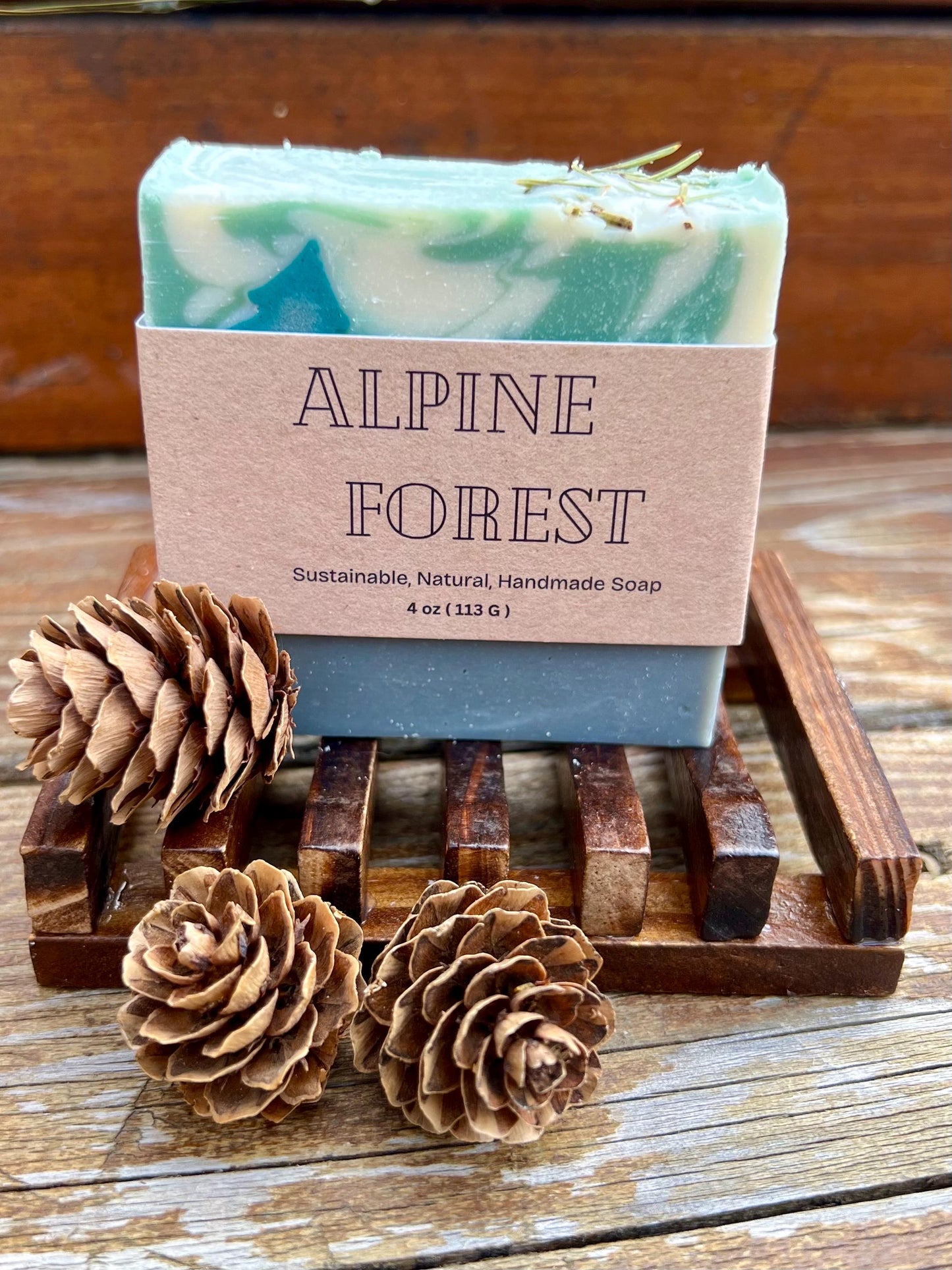 Alpine Forest | Cedar & Balsam Scented Soap - Hemp Seed Oil, Shea, Cocoa & Mango Butter