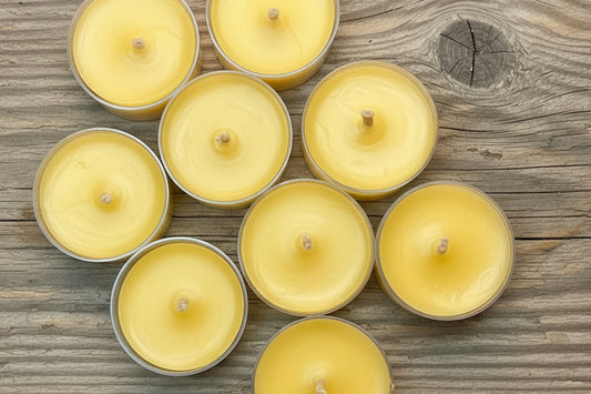 100% Pure Beeswax Candle | 12 pack Tea Light