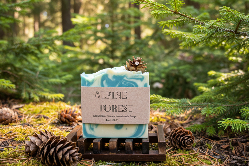 Alpine Forest Soap with Pine Cones and Forest - Version 2