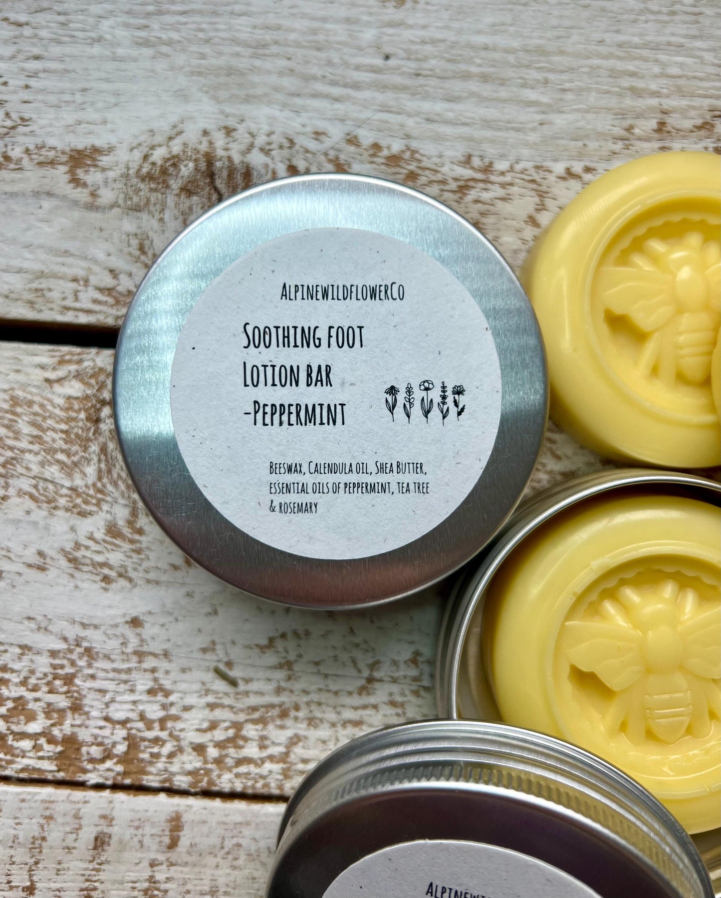 Peppermint Foot Lotion Bar | Shea Butter, Calendula Oil, Vitamin E