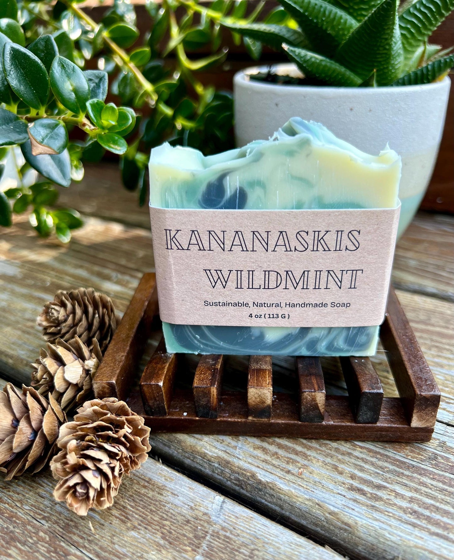 Kananaskis Wildmint | Eucalyptus & Mint Scented Soap - Hemp Seed Oil, Shea & Cocoa Butter